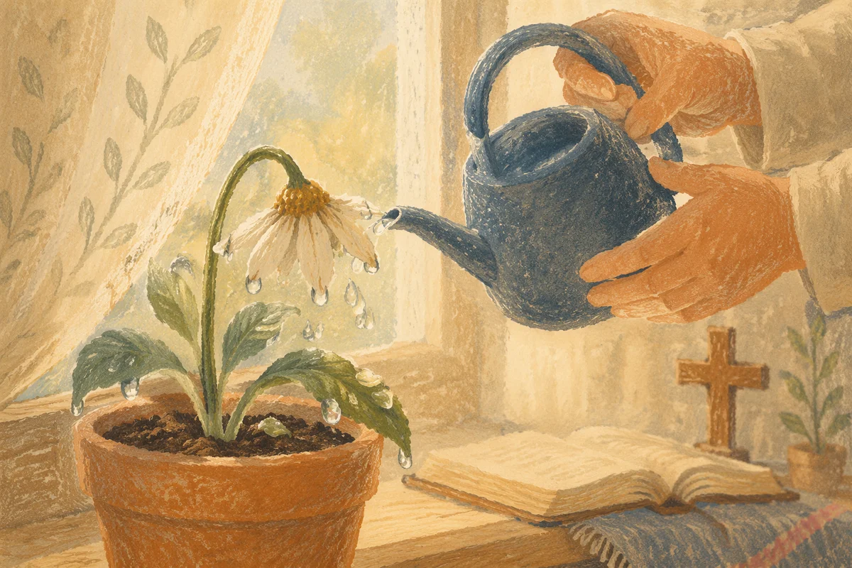 Wilted Flower Revived by Morning Prayer