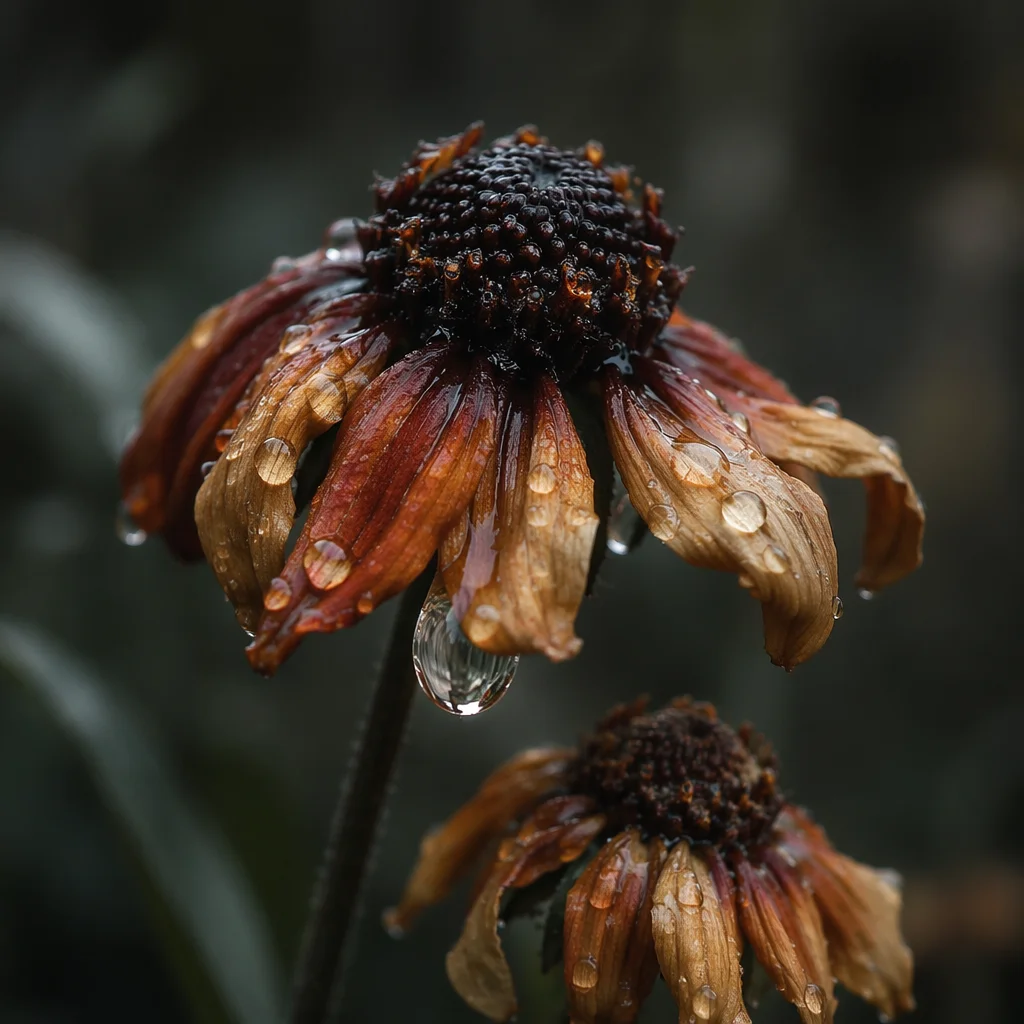 Wilted Flower Reviving After Gentle Watering