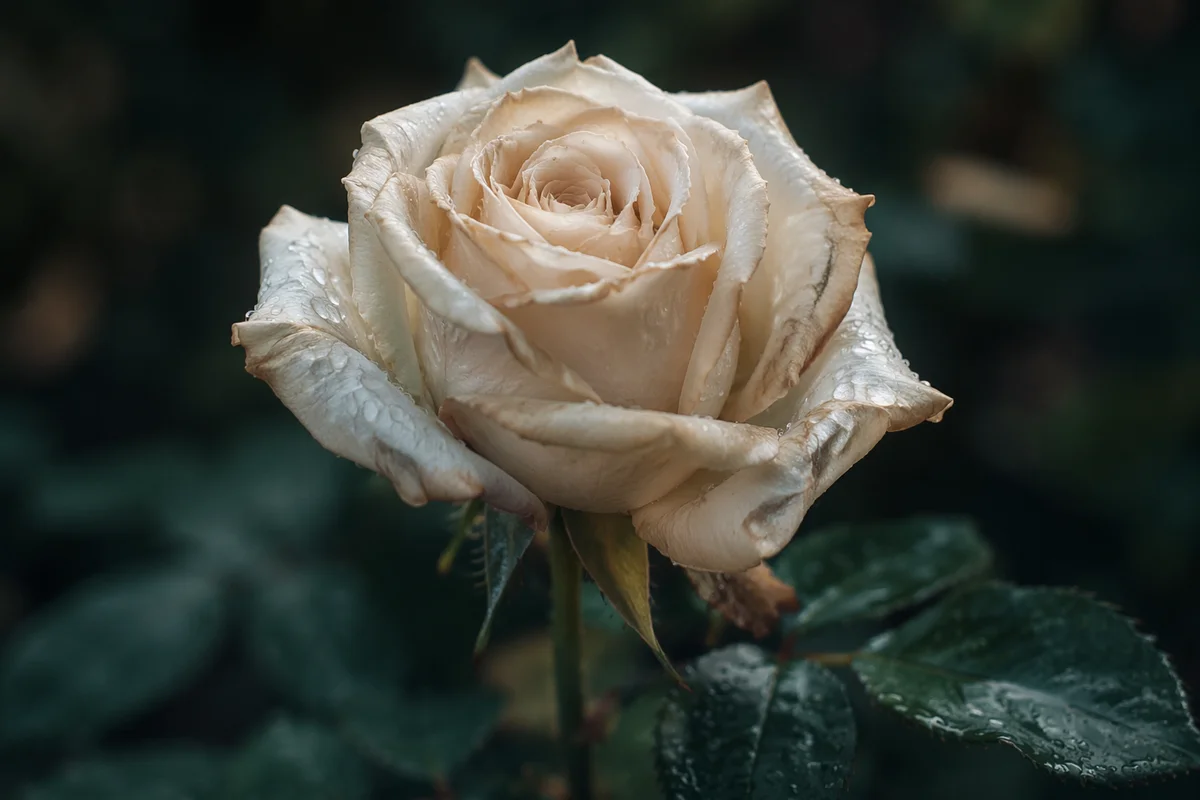 Reviving Cream Rose With Morning Water Drops