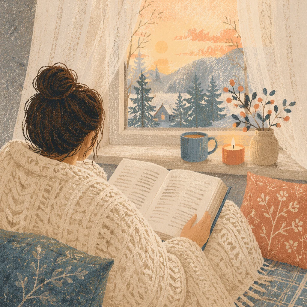 Cozy Morning Bible Devotion by Window