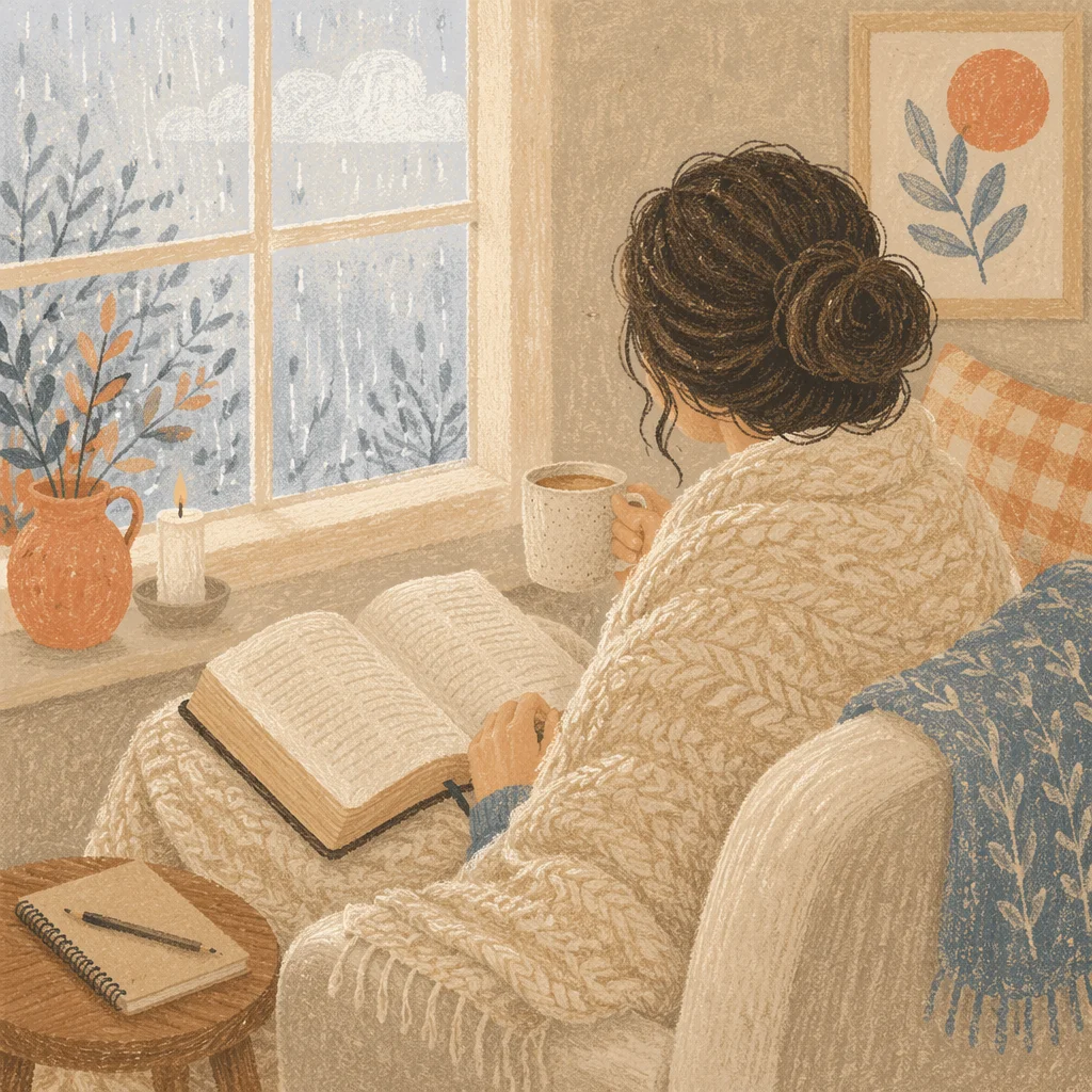 Cozy Morning Bible Devotion by Window
