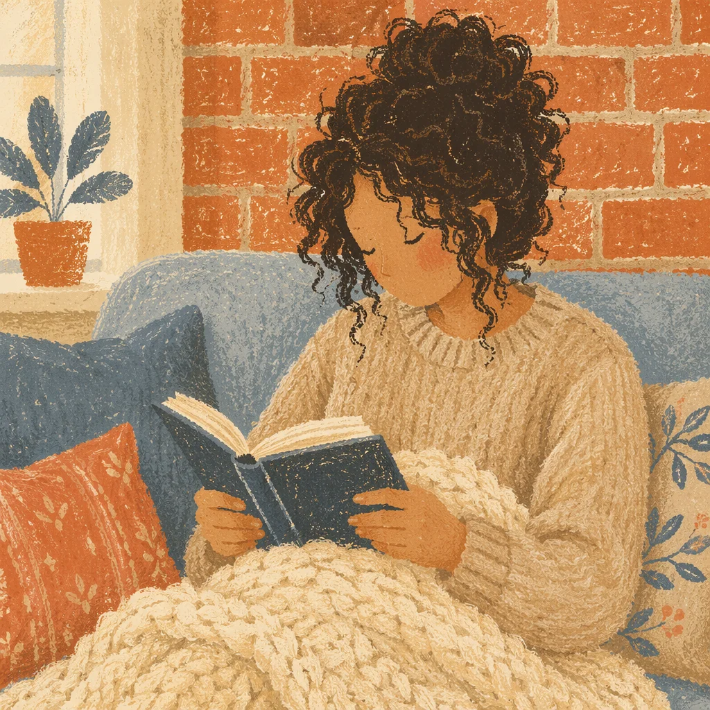 Cozy Woman Reading Bible at Home