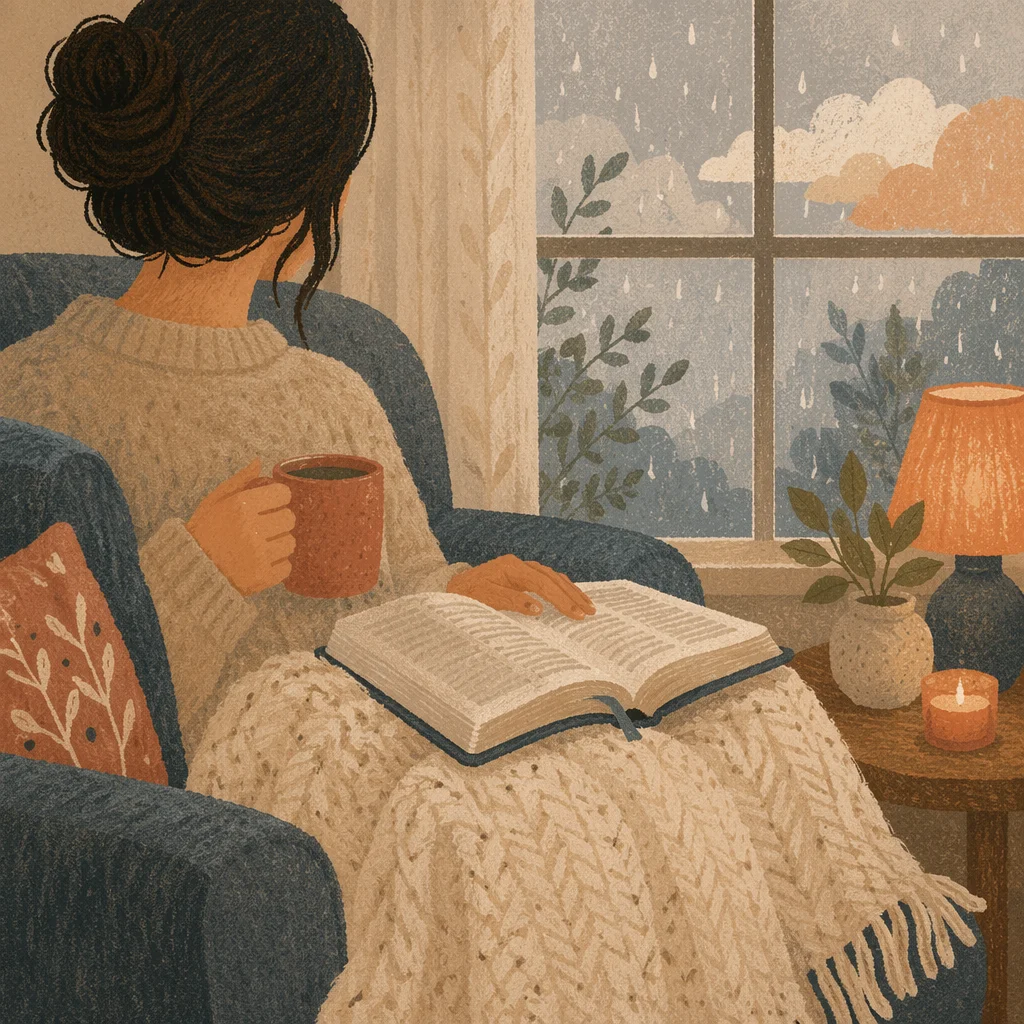 Cozy Morning Bible Devotion with Blanket