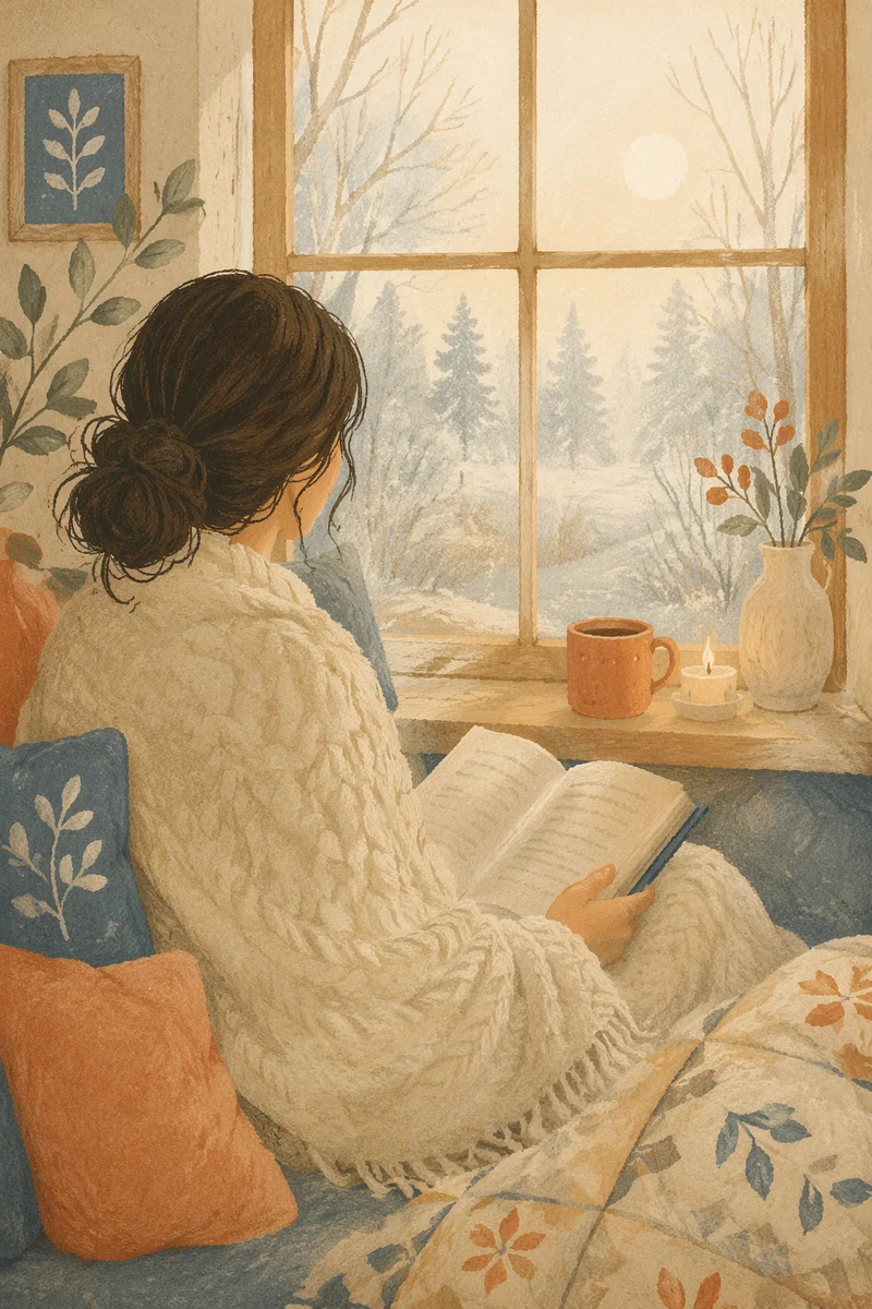 Cozy Morning Bible Devotion by Window