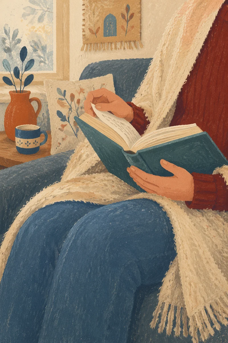 Cozy Woman Quiet Time with Bible