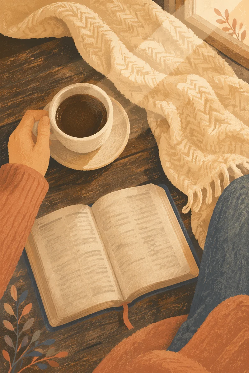 Cozy Morning Coffee and Open Bible