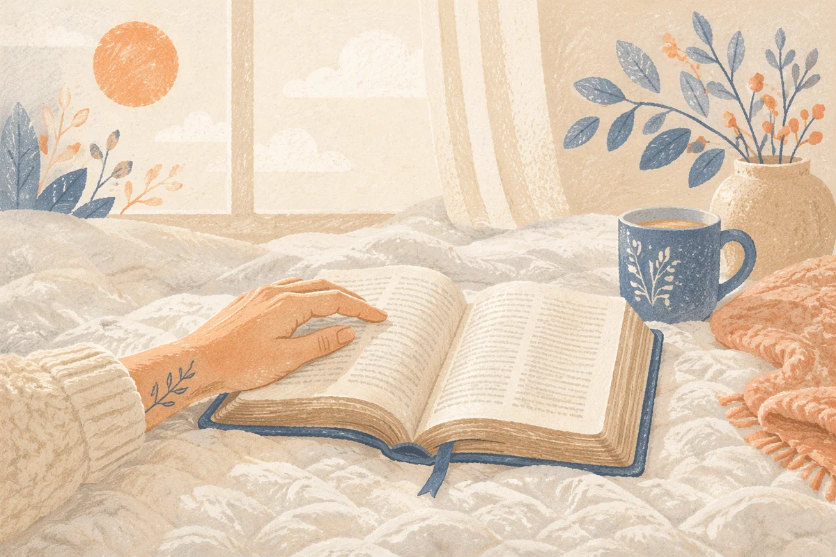 Cozy Morning Bible Quiet Time Flat Lay