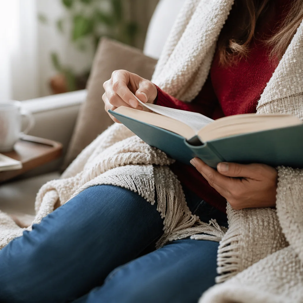 Cozy Woman Quiet Time with Bible