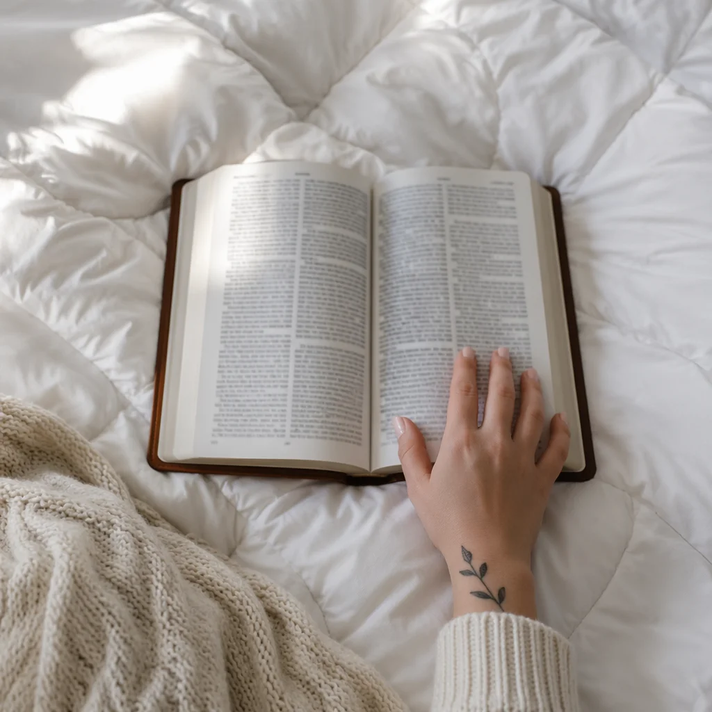 Cozy Morning Bible Quiet Time Scene