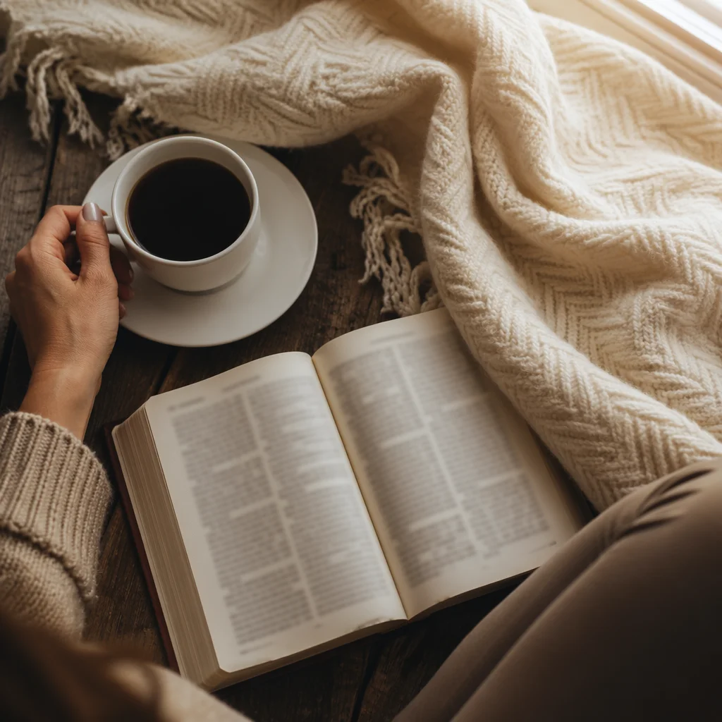 Cozy Morning Coffee and Open Bible