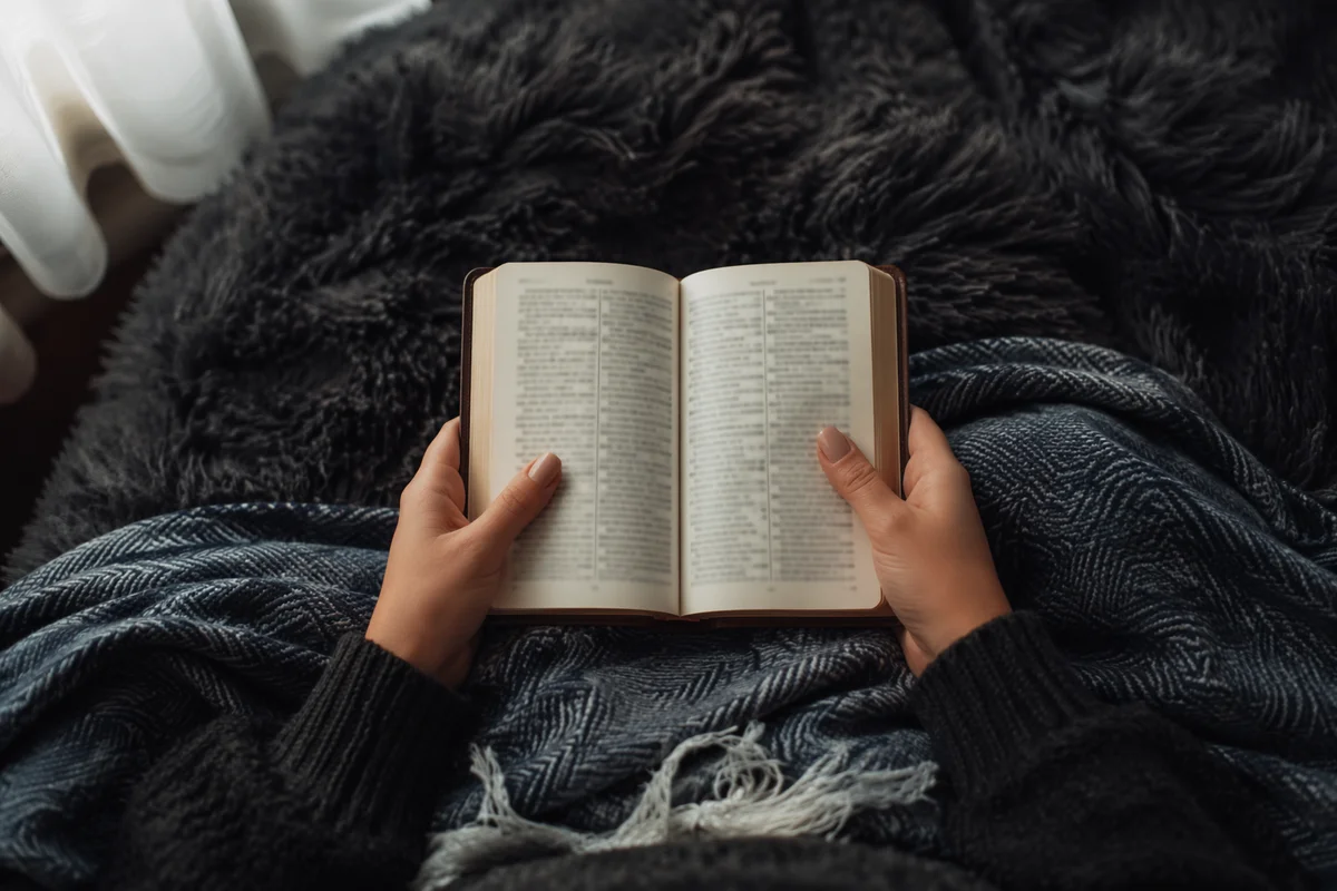 Cozy Woman Quiet Time Bible Devotion