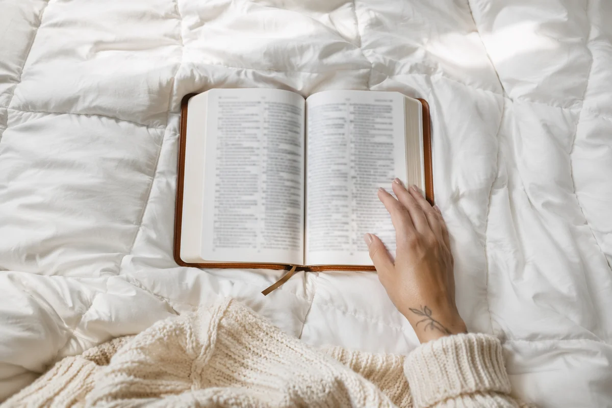 Cozy Morning Bible Quiet Time Scene