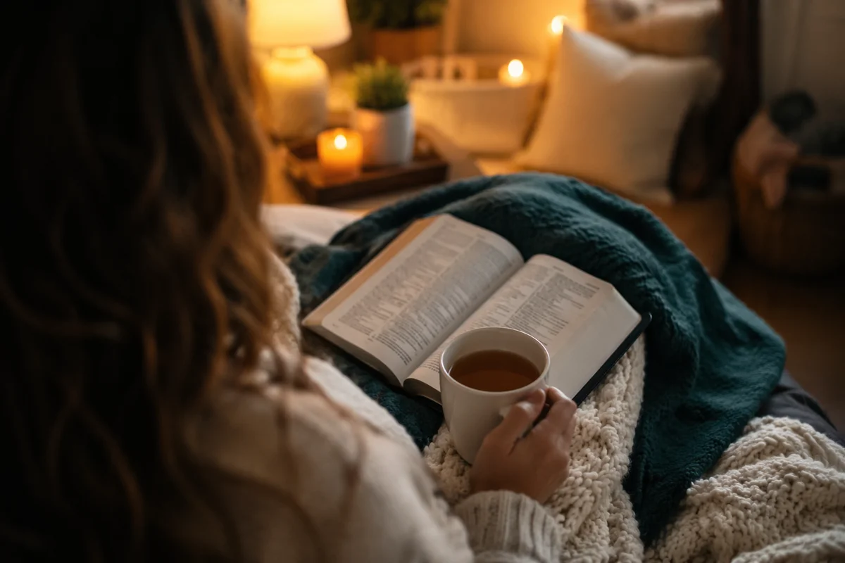 Cozy Morning Bible Devotion with Tea