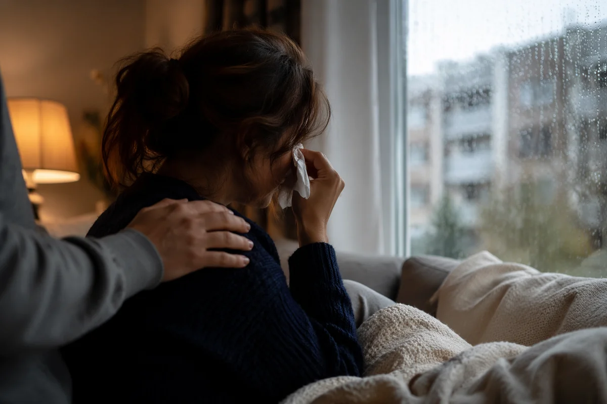 Comforting Support During a Tearful Moment