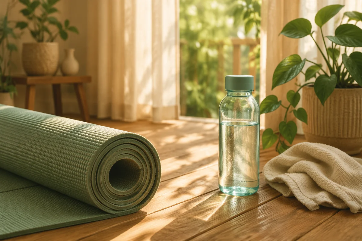 Morning Yoga Mat and Water Bottle