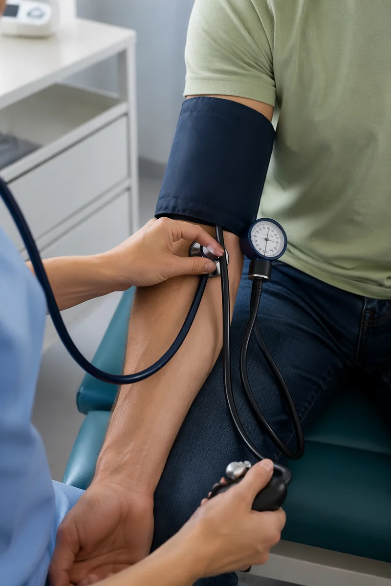 Nurse Checking Patient Blood Pressure Close-Up