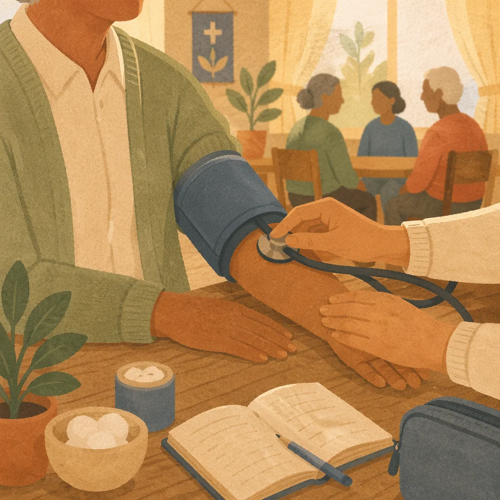 Community Blood Pressure Check in Fellowship Room