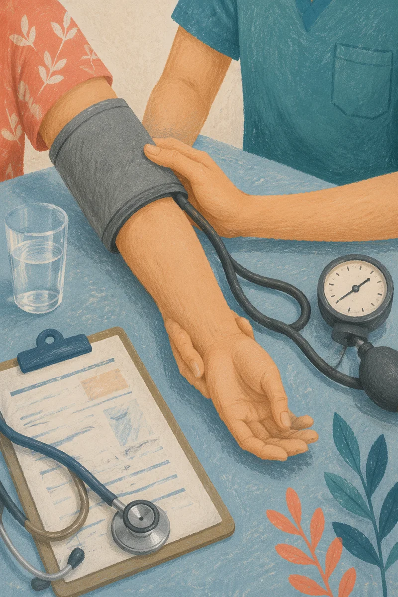 Routine Blood Pressure Check in Calm Clinic