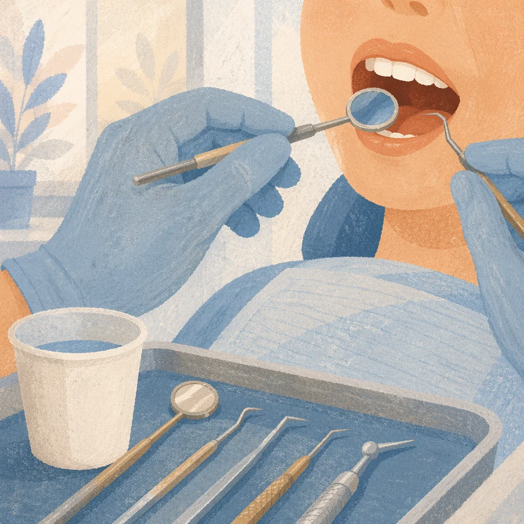 Gentle Dental Examination in Modern Clinic