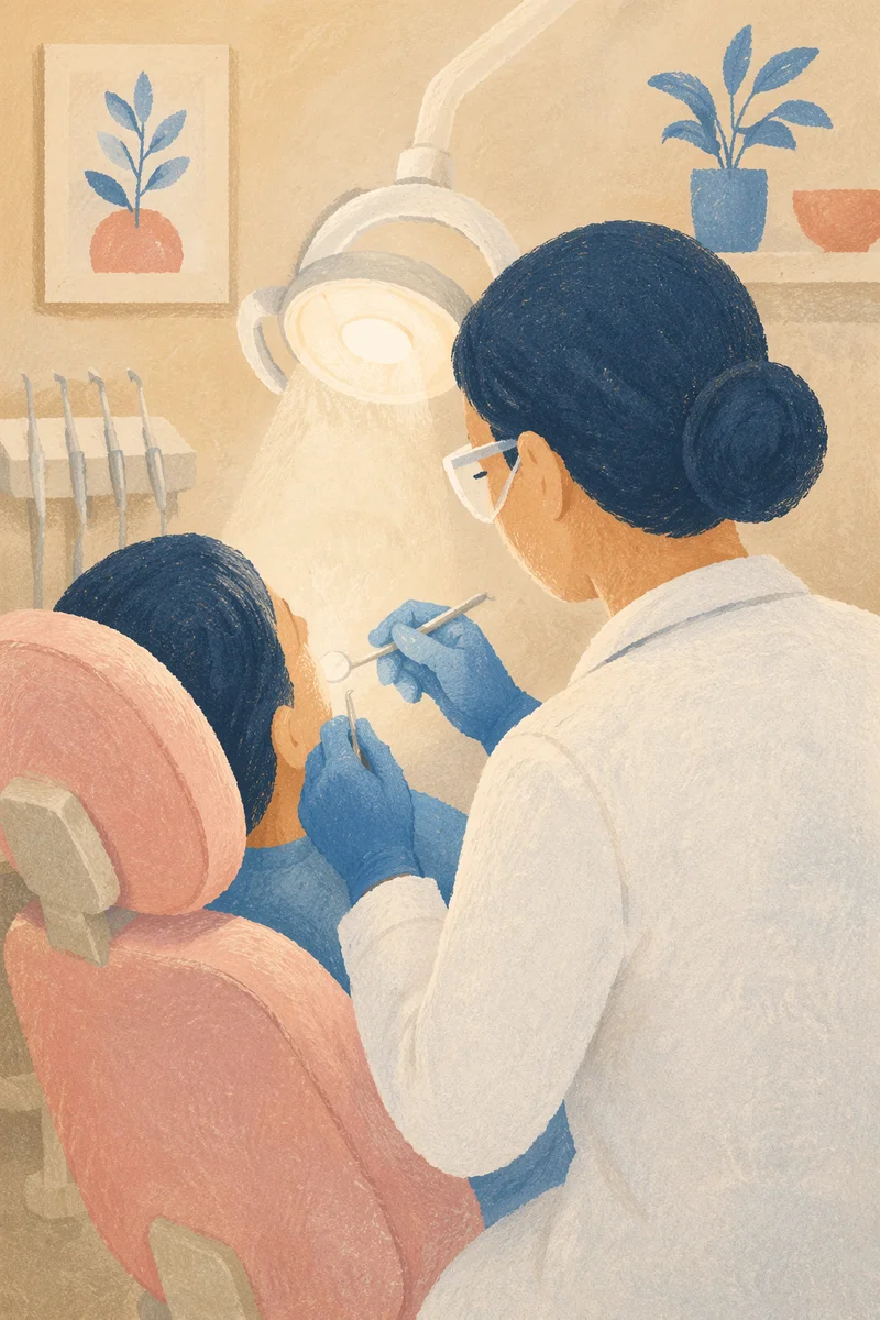 Calm Dental Examination in Clean Clinic