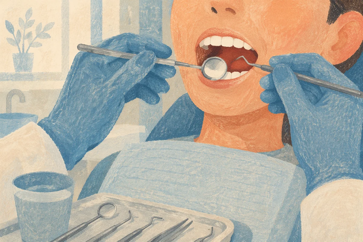Gentle Dental Examination in Modern Clinic