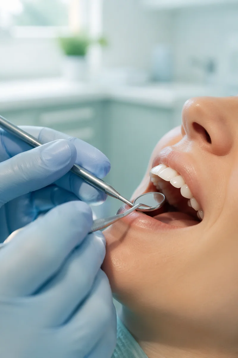 Calm Dental Examination With Healthy Teeth