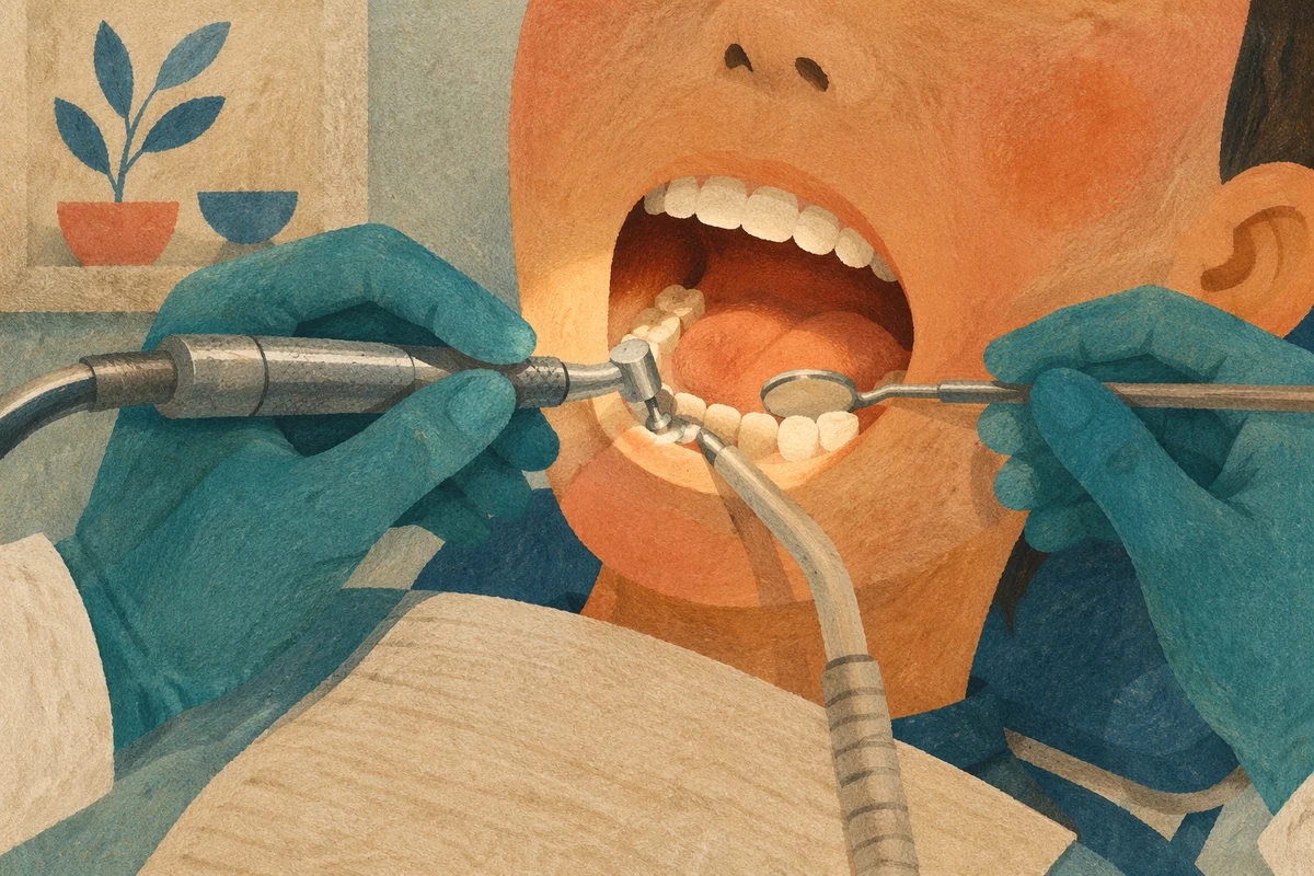 Routine Dental Checkup Close-Up Scene