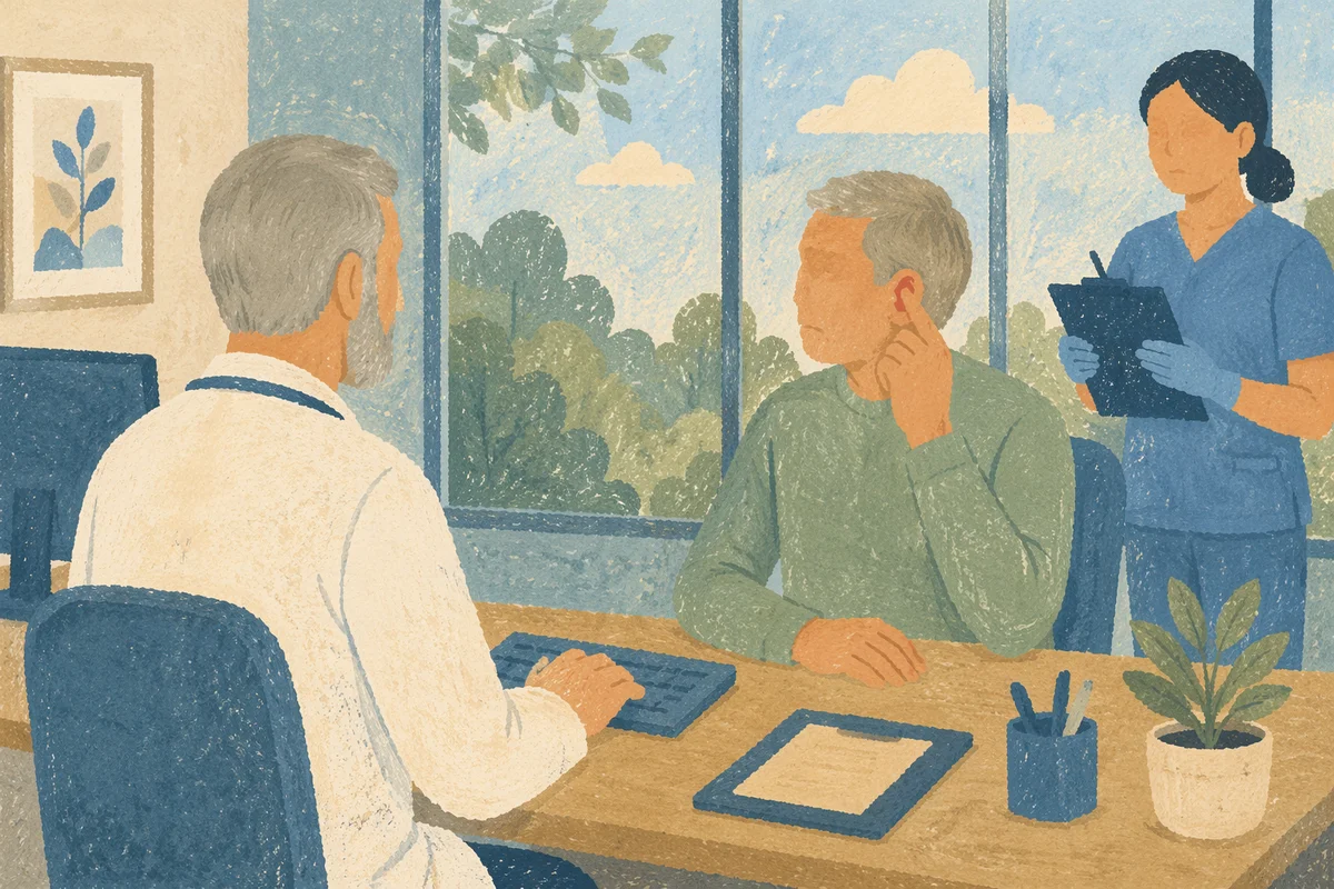 Doctor Consulting Patient in Calm Clinic