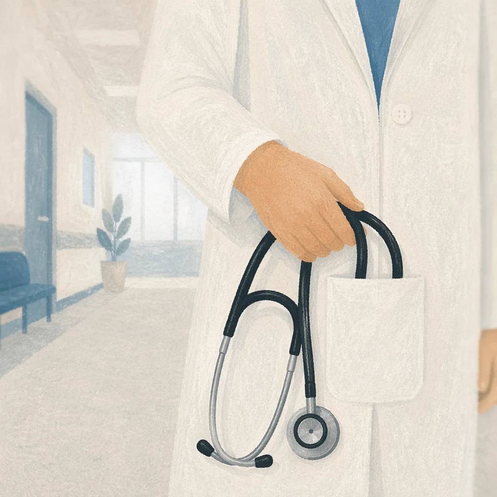 Doctor in White Coat with Stethoscope