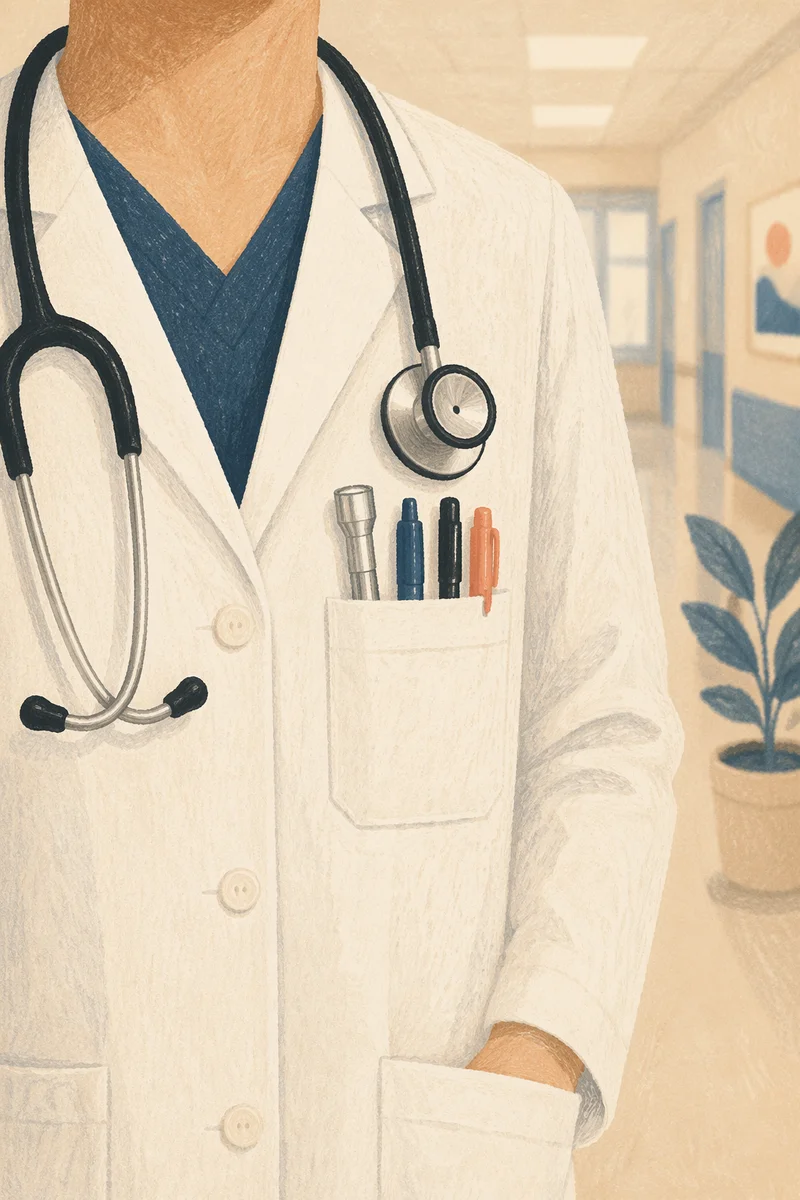 Doctor Coat with Stethoscope in Hospital