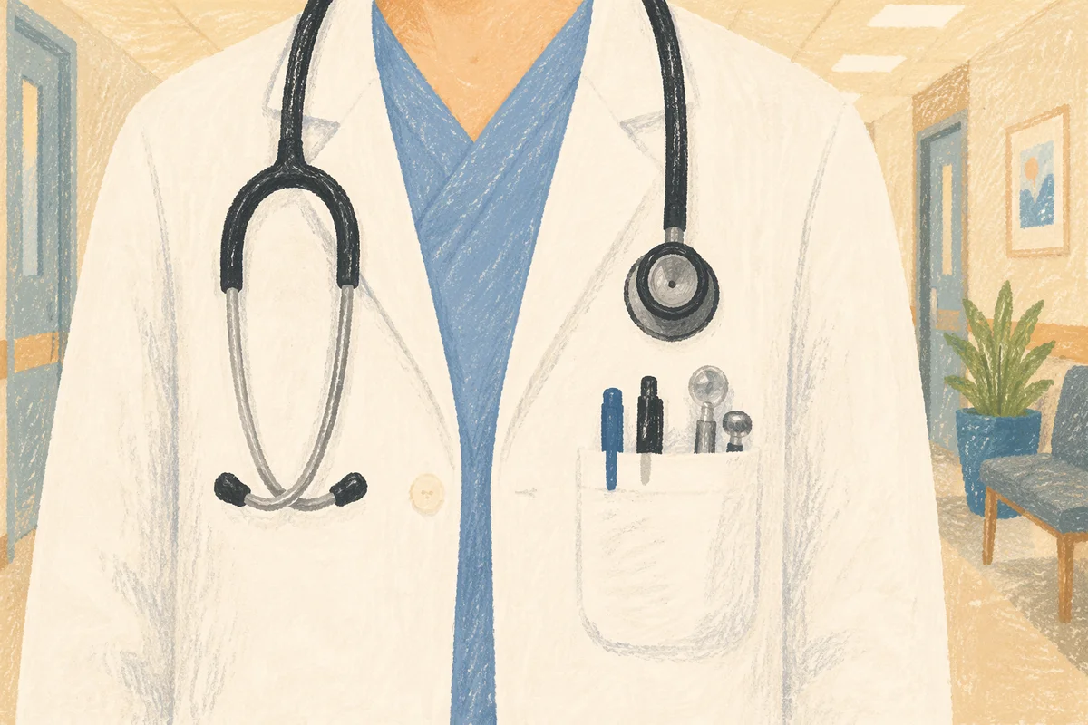 Doctor in White Coat with Stethoscope