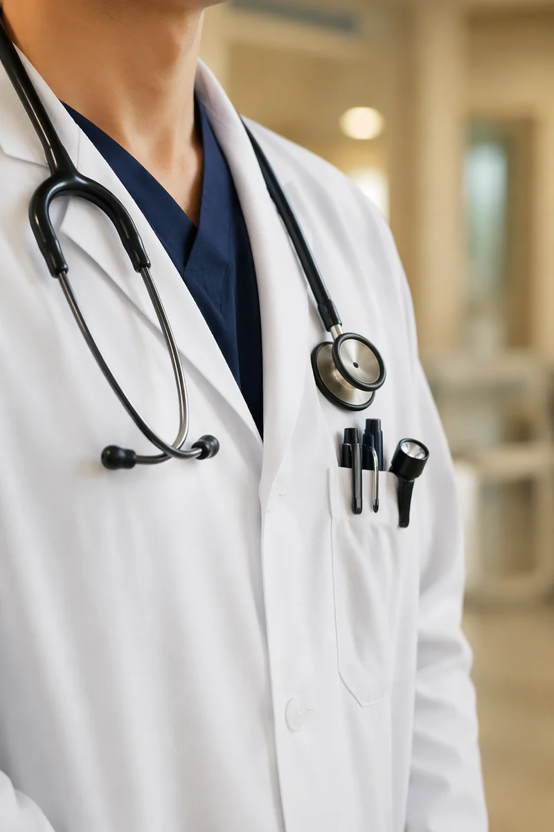 Doctor in White Coat with Stethoscope