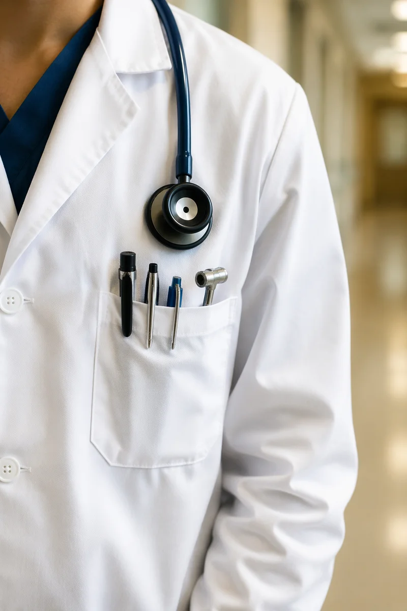 Reassuring Doctor in White Hospital Coat