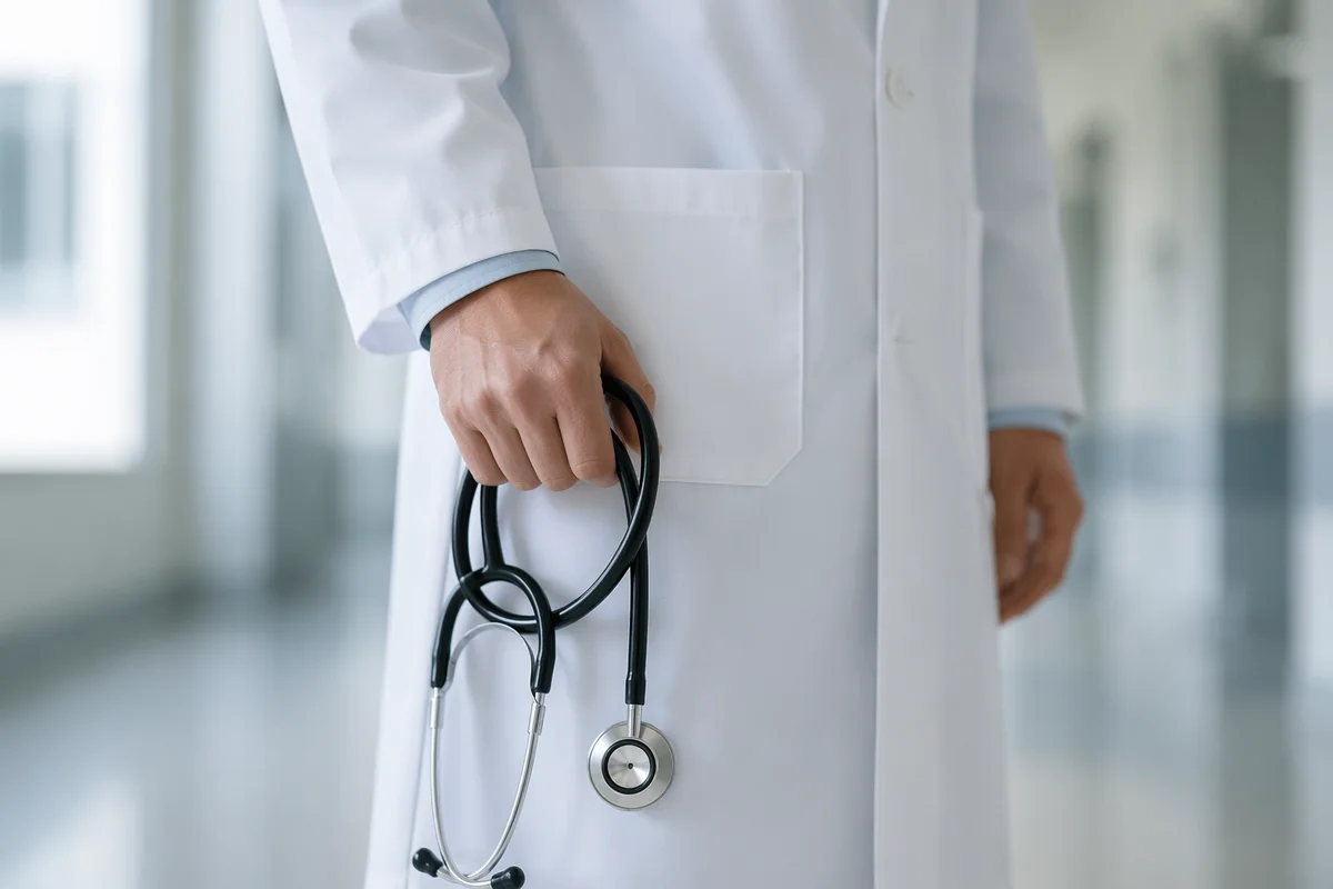 Doctor in White Coat with Stethoscope