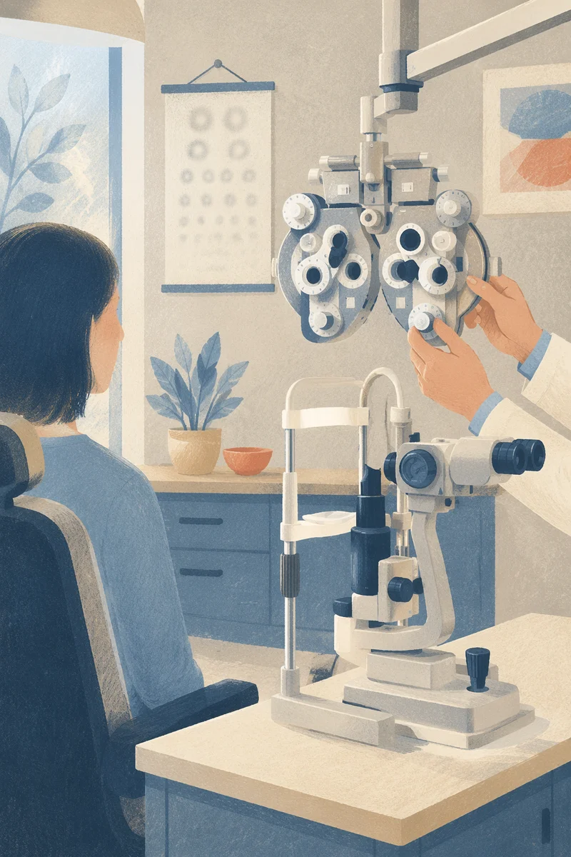 Modern Optometrist Exam Room Equipment Scene