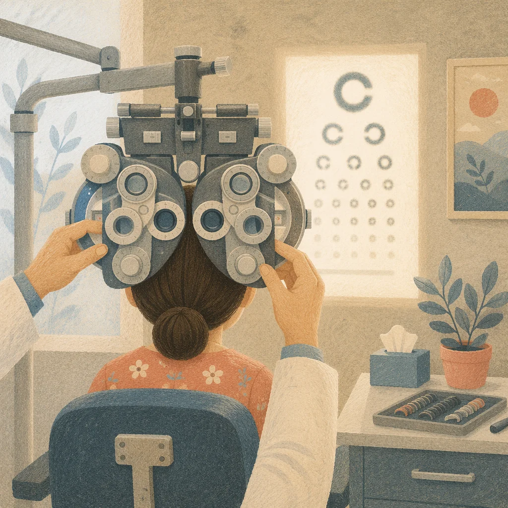 Calm Optometry Exam With Vision Chart