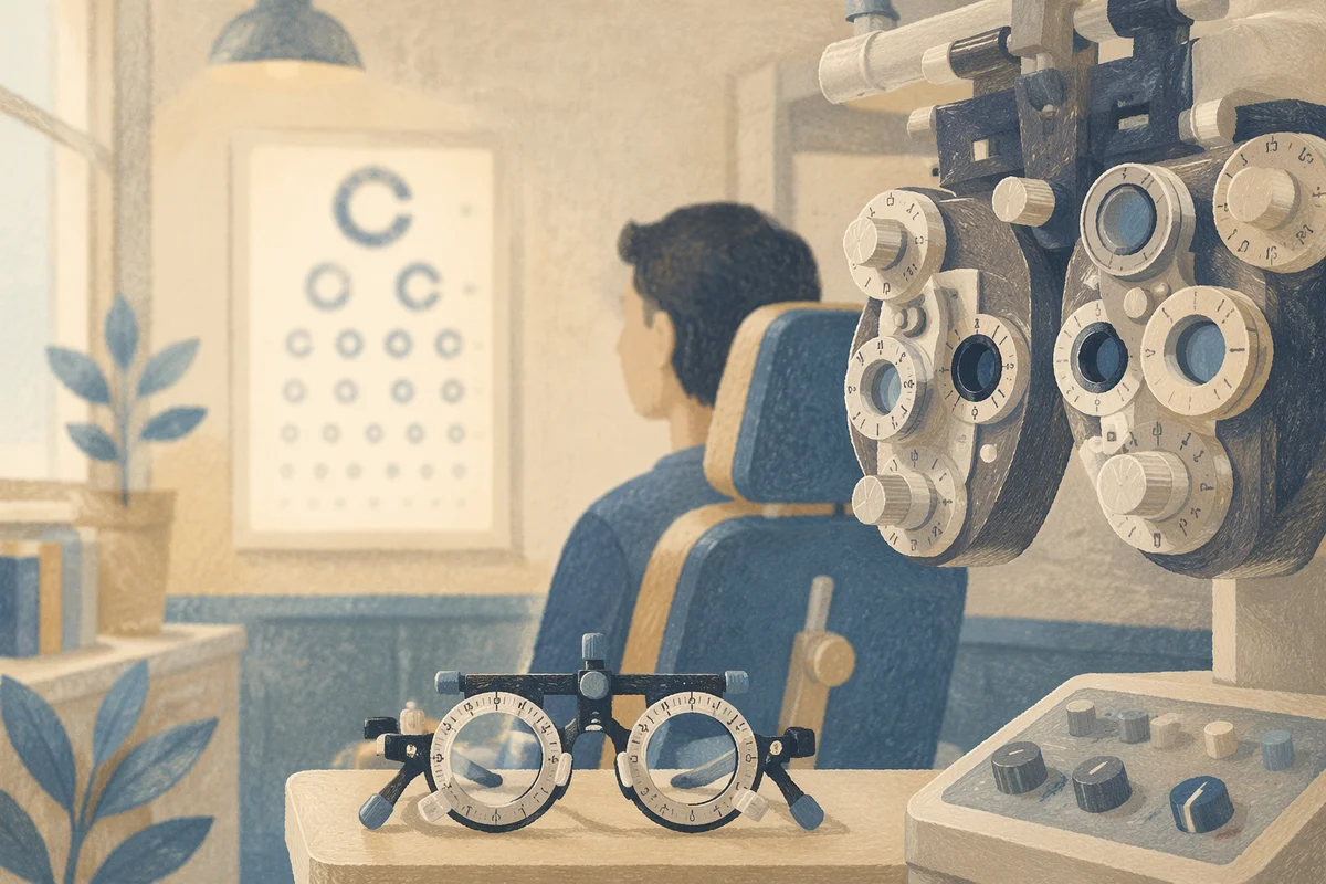 Calm Optometry Exam With Vision Chart