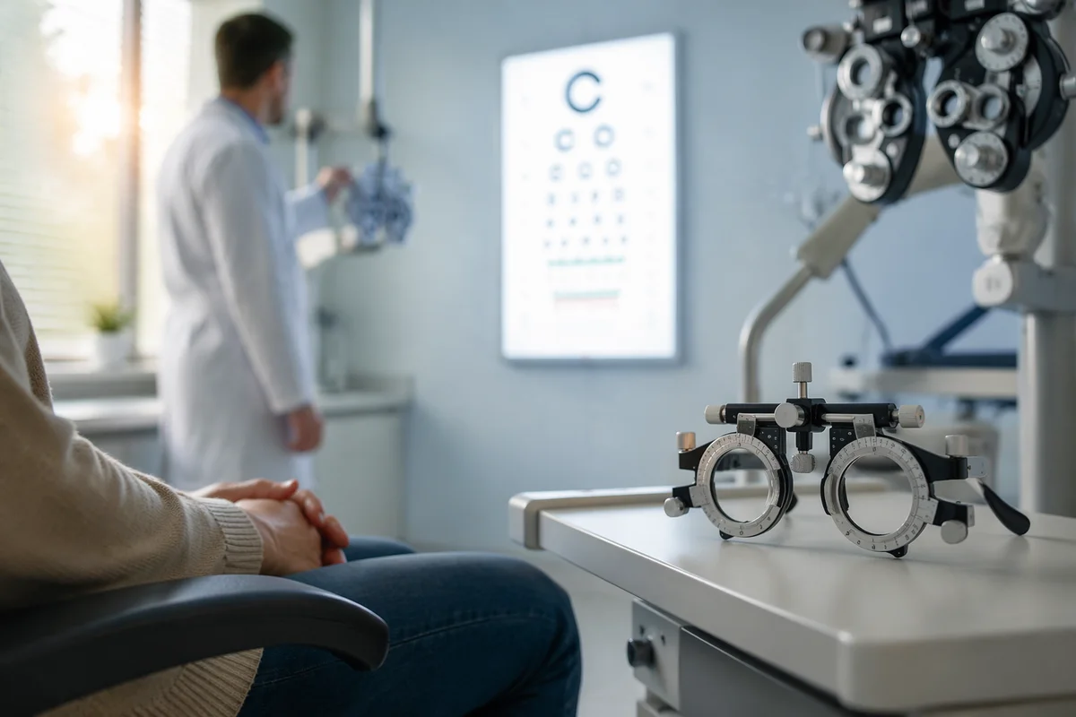 Calm Optometry Exam Room With Vision Chart