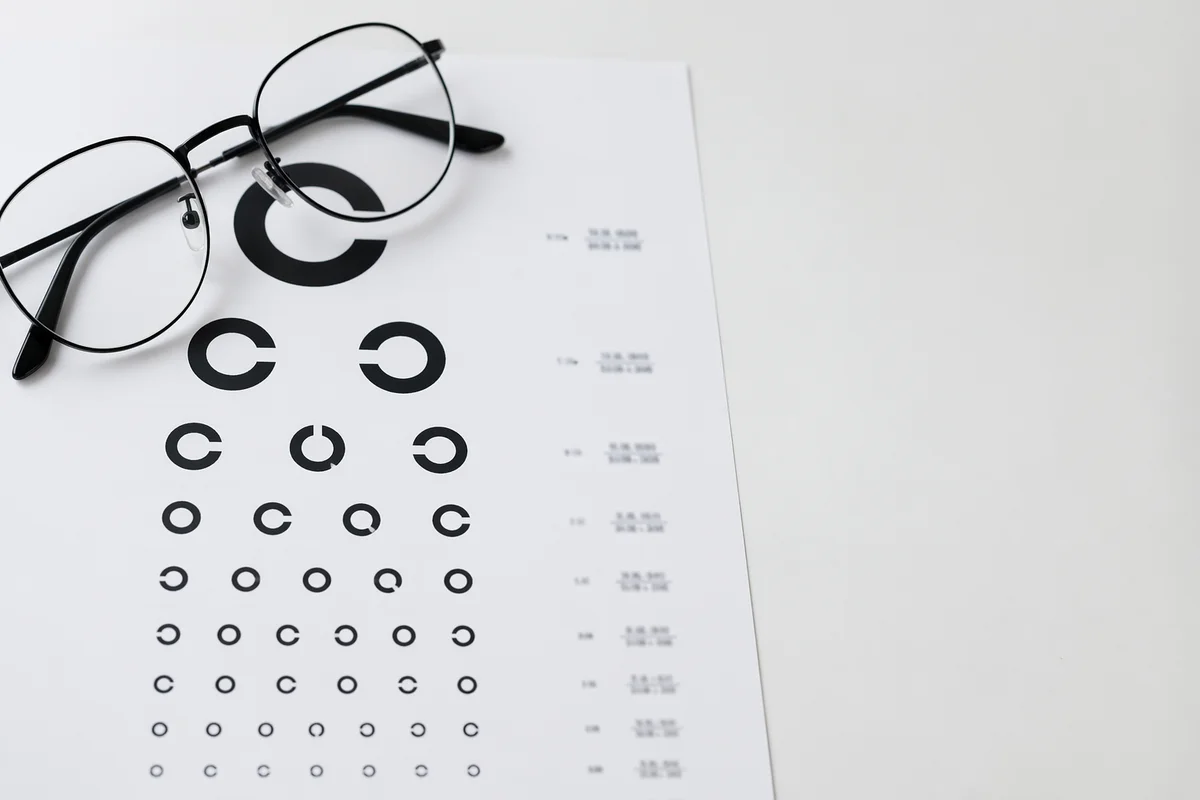 Overhead Optometry Vision Chart With Glasses
