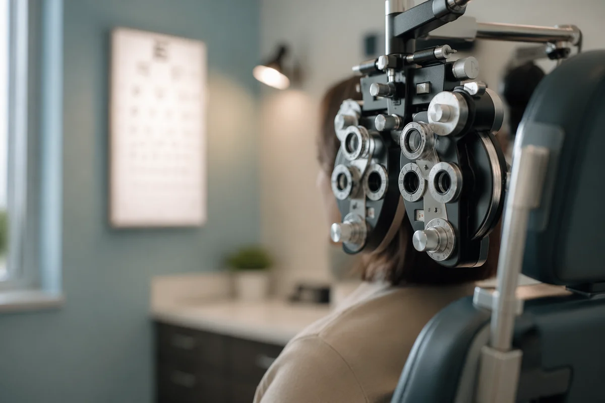 Modern Optometry Exam With Vision Chart