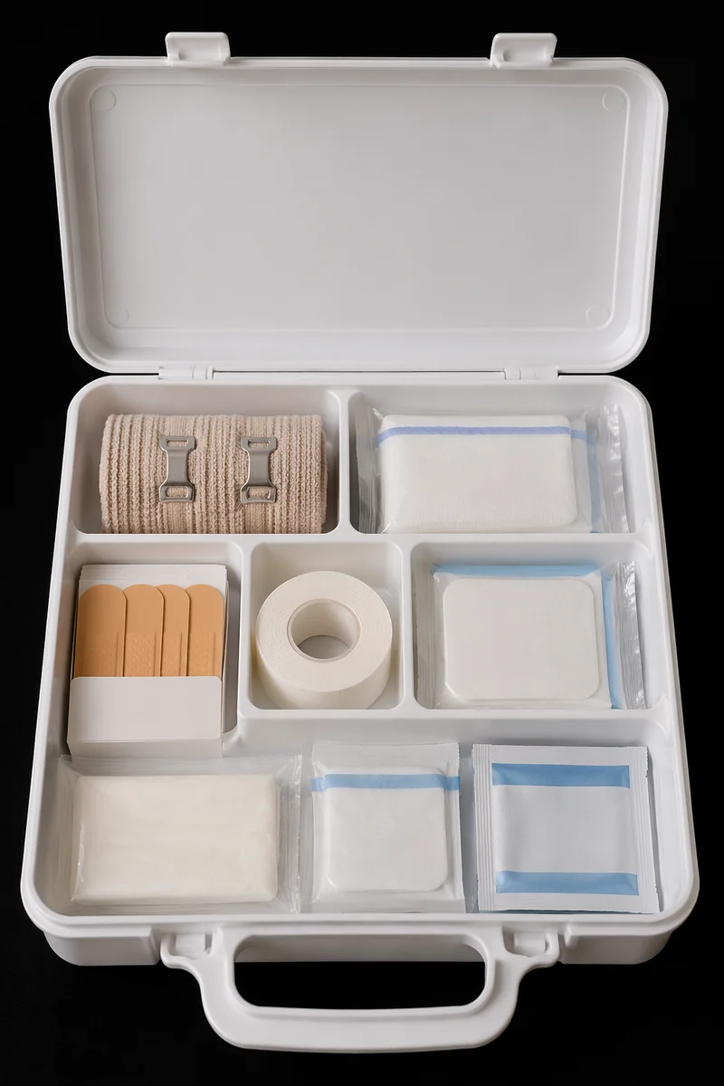Open First Aid Kit With Supplies