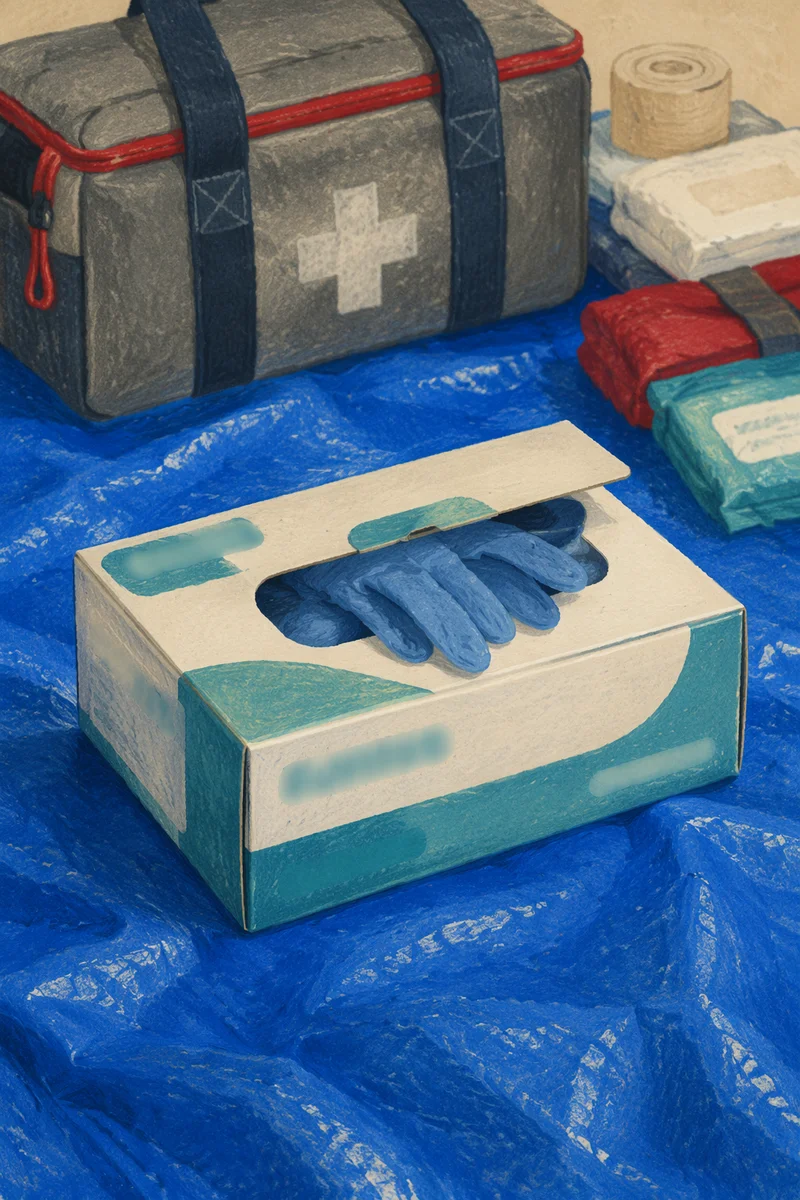 Disposable Gloves and First Aid Supplies