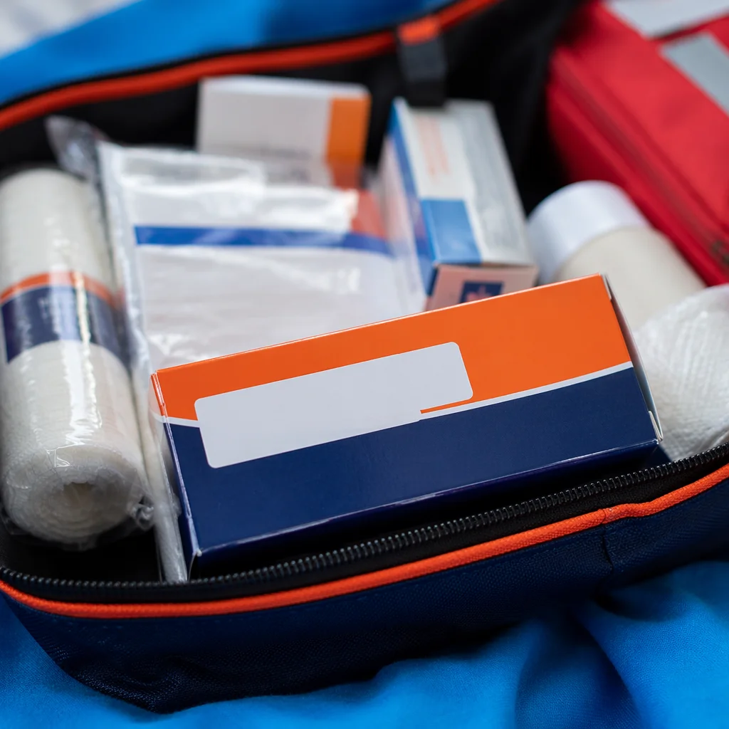 Open First Aid Kit Emergency Supplies