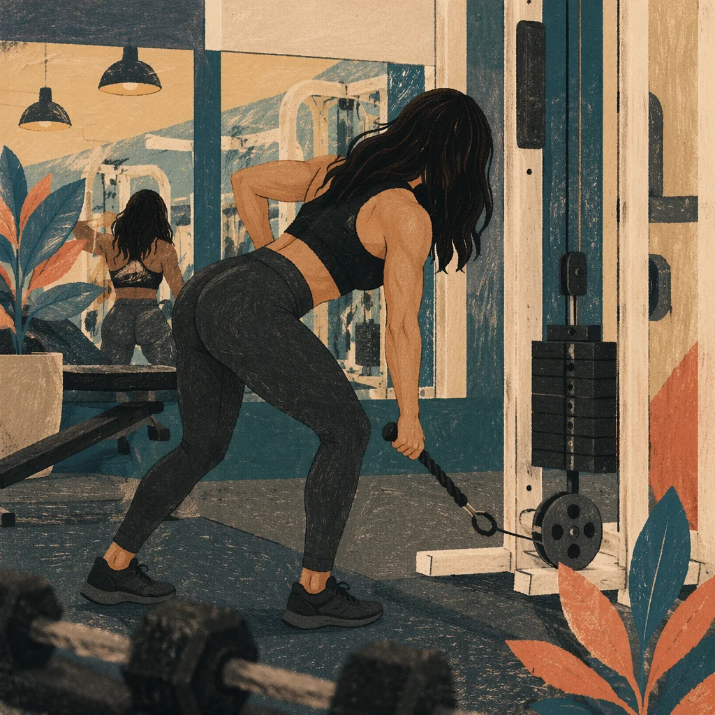 Safe Cable Row Training in Rehab Gym