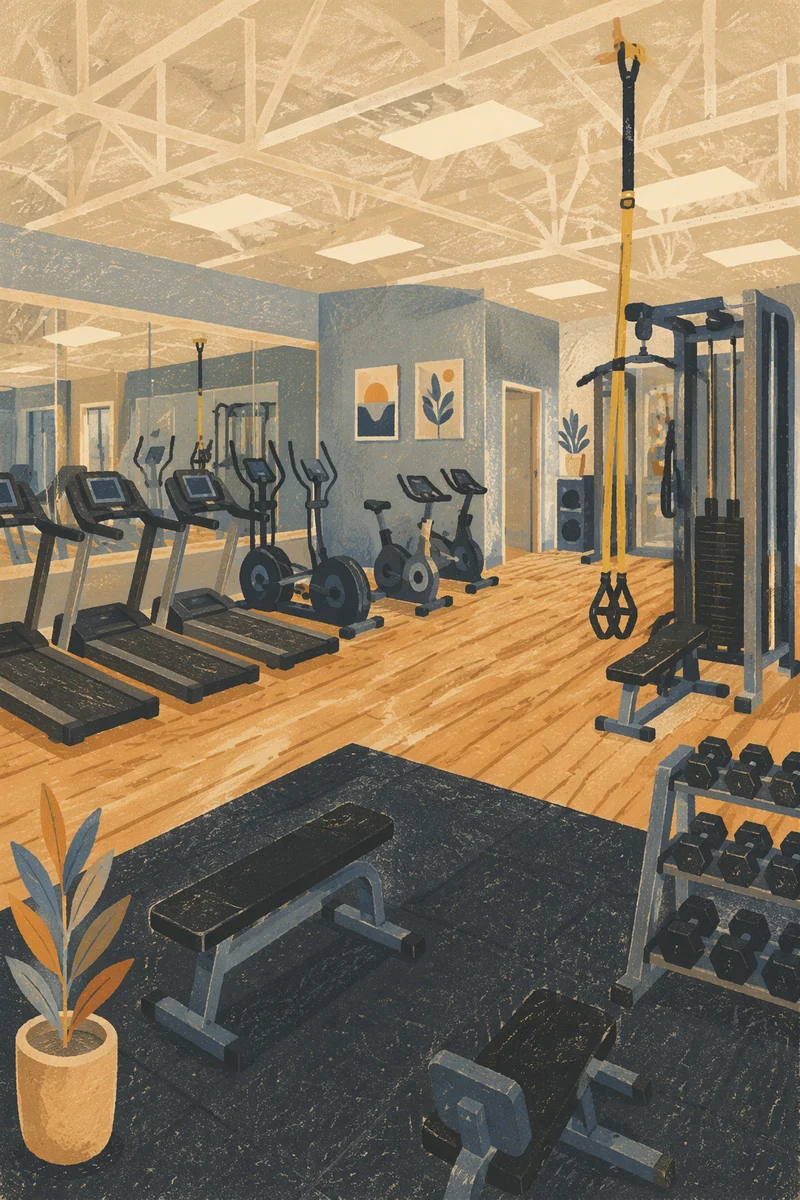 Modern Rehabilitation Gym with Training Equipment