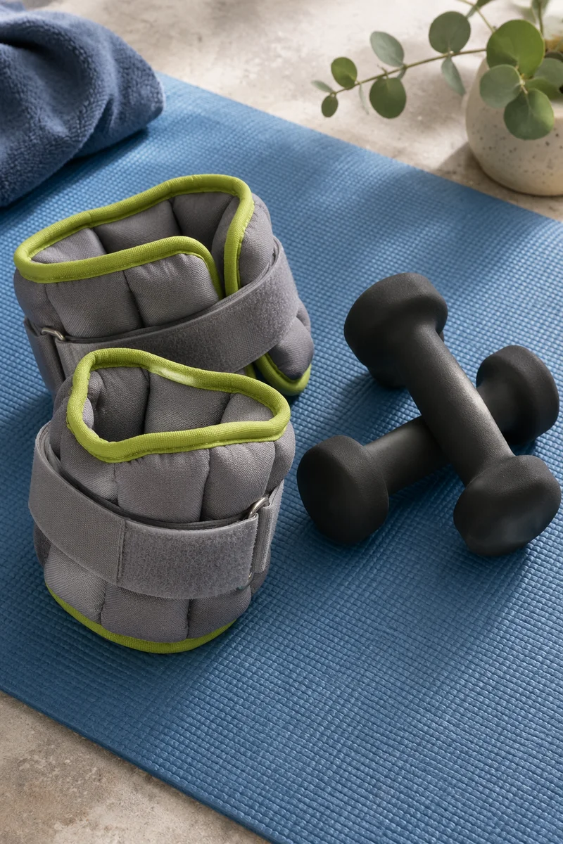 Home Rehab Weights on Blue Mat