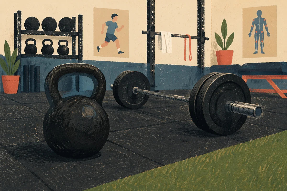 Kettlebell and Barbell in Rehab Gym