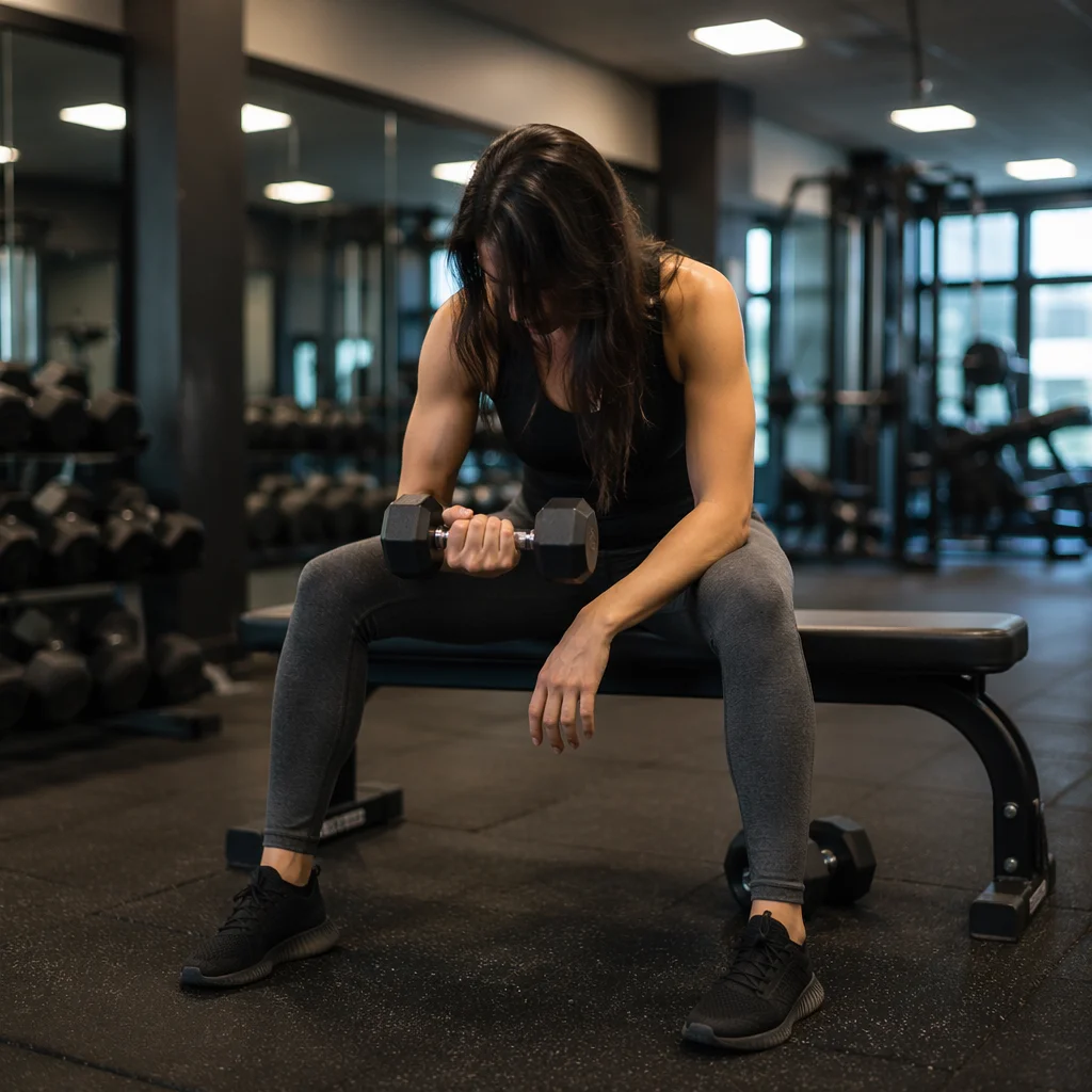 Focused Dumbbell Training in Modern Gym