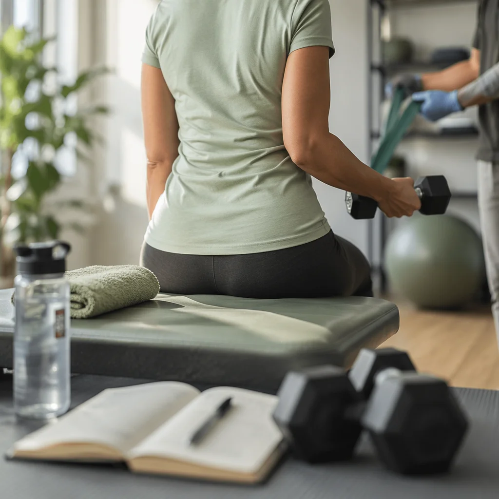 Rehabilitation Gym Dumbbell Training Session