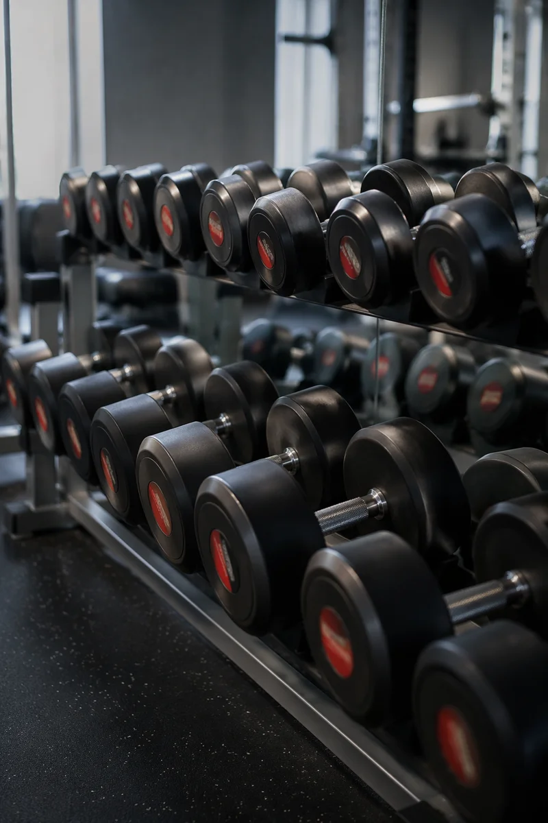 Rehabilitation Gym Dumbbells in Clinical Focus